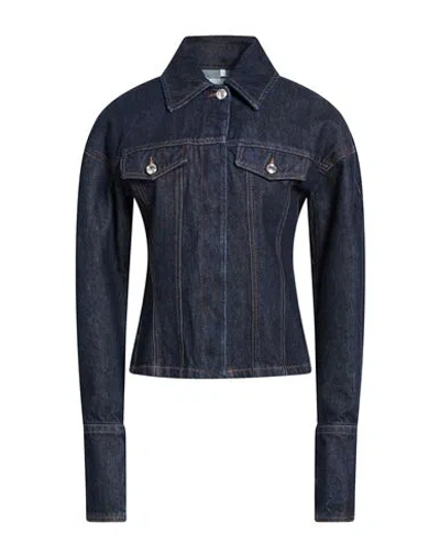 Sportmax Woman Denim Outerwear Blue Size 8 Cotton