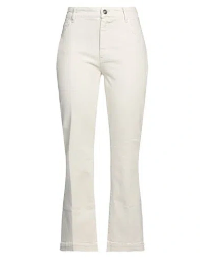 Sportmax Woman Jeans Beige Size 31 Cotton, Elastane