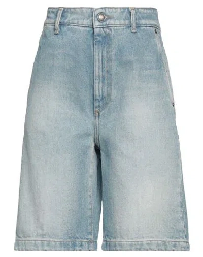 Sportmax Woman Denim Shorts Blue Size 30 Cotton