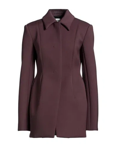 SPORTMAX SPORTMAX WOMAN JACKET PLUM SIZE 8 POLYESTER, VIRGIN WOOL