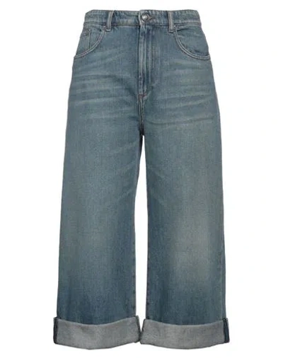 Sportmax Woman Denim Cropped Blue Size 30 Cotton