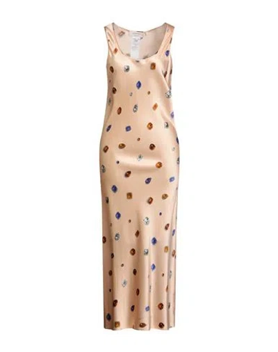 Sportmax Woman Maxi Dress Blush Size 12 Silk, Elastane In Brown