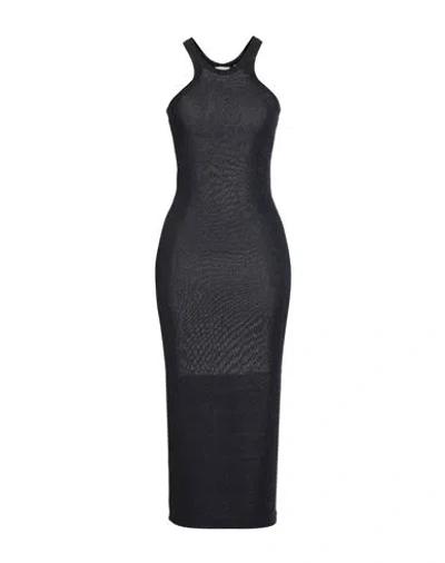 Sportmax Woman Midi Dress Navy Size S Viscose, Metallic Fiber, Polyamide In Navy Blue