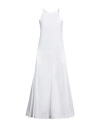 Sportmax Cactus Sleeveless Round Neckline A-line Midi Dress In White