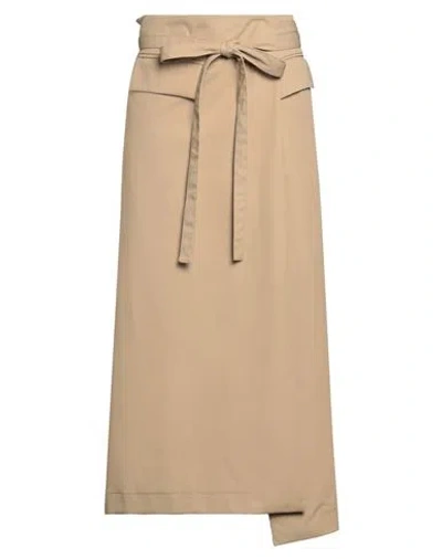 Sportmax Woman Maxi Skirt Sand Size 8 Cotton In Beige