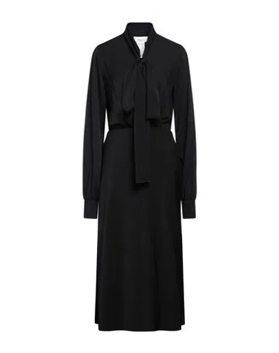 Sportmax Woman Midi Dress Black Size 8 Silk, Elastane
