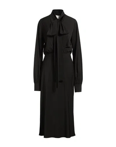 Sportmax Woman Midi Dress Black Size 6 Silk, Elastane In Blue