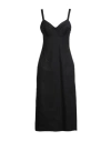 Sportmax Woman Midi Dress Black Size 8 Cotton, Elastane In Black