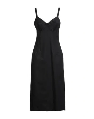 Sportmax Woman Midi Dress Black Size 8 Cotton, Elastane