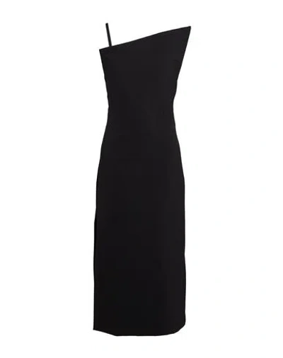 Sportmax Woman Midi Dress Black Size 8 Polyester, Polyamide, Virgin Wool, Elastane
