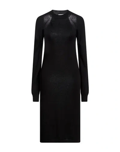 Sportmax Woman Midi Dress Black Size M Wool, Silk