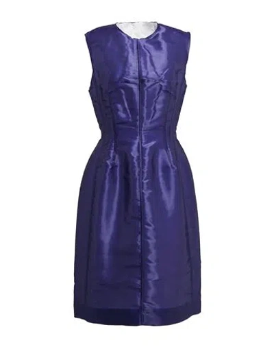 Sportmax Woman Midi Dress Dark Purple Size 8 Polyamide, Polyester, Silk In Blue