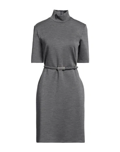 Sportmax Woman Midi Dress Grey Size L Virgin Wool, Elastane