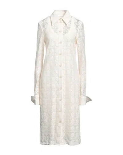 Sportmax Woman Midi Dress Ivory Size M Cotton, Polyamide In White