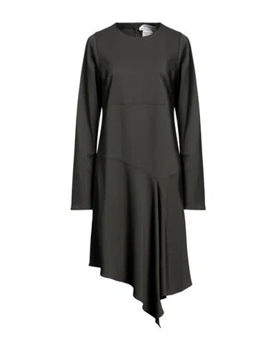Sportmax Woman Midi Dress Military Green Size 10 Virgin Wool, Elastane