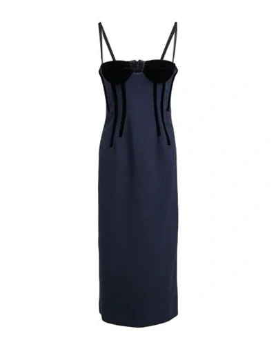 Sportmax Woman Midi Dress Navy Size 8 Virgin Wool, Elastane In Black