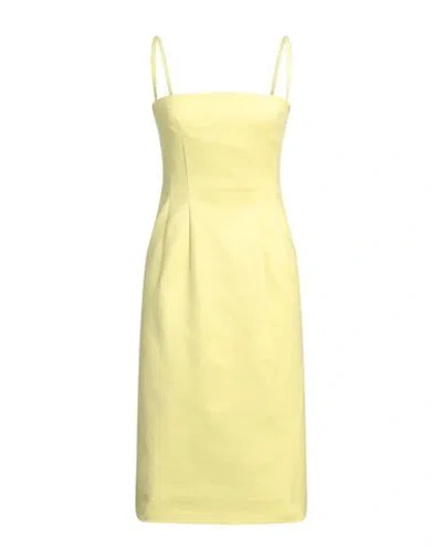 Sportmax Woman Midi Dress Yellow Size 8 Cotton, Elastane