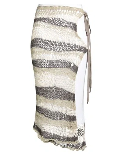 Sportmax Woman Midi Skirt Dark Brown Size S Cotton, Polyamide