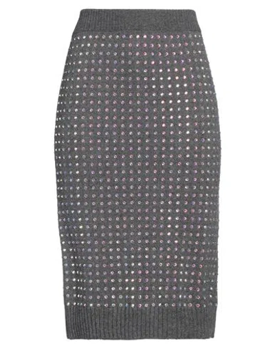 Sportmax Woman Midi Skirt Grey Size L Wool, Polyamide In Gray
