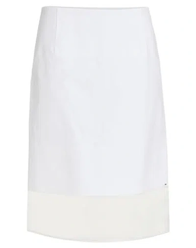 Sportmax Woman Midi Skirt White Size 10 Cotton, Silk
