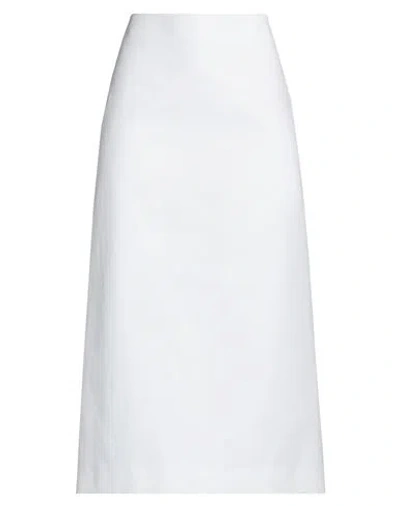 Sportmax Woman Midi Skirt White Size 6 Cotton