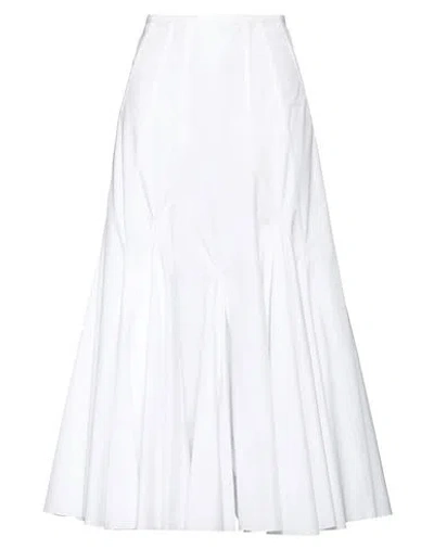 Sportmax Woman Midi Skirt White Size 8 Cotton