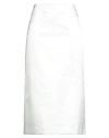 Sportmax Woman Midi Skirt White Size 8 Cotton, Polyamide In White