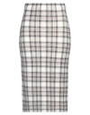Sportmax Woman Midi Skirt White Size M Alpaca Wool, Polyamide, Elastane, Wool In Multi