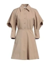 Sportmax Woman Mini Dress Beige Size 8 Cotton, Elastane In Beige