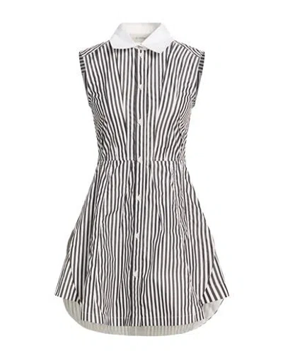 Sportmax Woman Mini Dress Black Size 6 Cotton In Multi