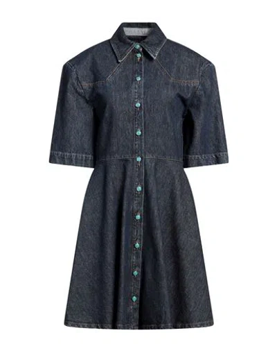 Sportmax Woman Mini Dress Blue Size 12 Cotton