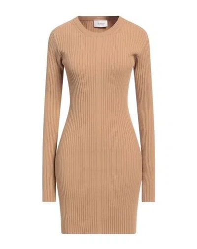 Sportmax Woman Mini Dress Camel Size L Viscose, Polyester In Beige