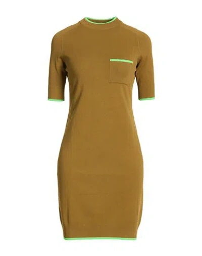 Sportmax Woman Mini Dress Mustard Size S Viscose, Polyester In Brown