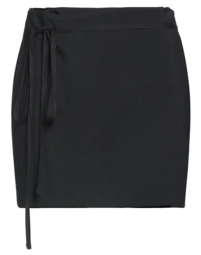 Sportmax Woman Mini Skirt Black Size 8 Virgin Wool, Elastane