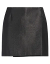 Sportmax Woman Mini Skirt Black Size 6 Wool, Viscose, Metal In Black