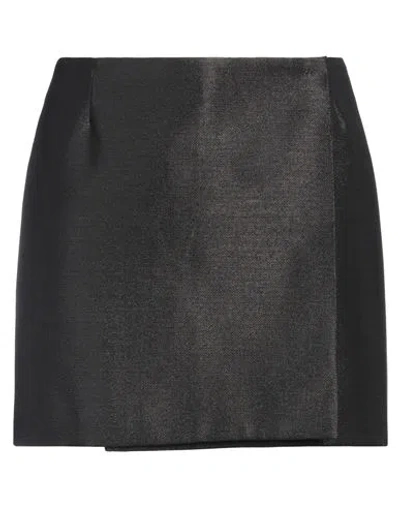 スカート Sportmax Black mini skirt in wool Sportmax Woman Mini Skirt Black Size 6 Wool, Viscose, Metal