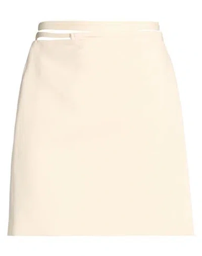 Sportmax Woman Mini Skirt Cream Size 10 Virgin Wool, Elastane In Neutral