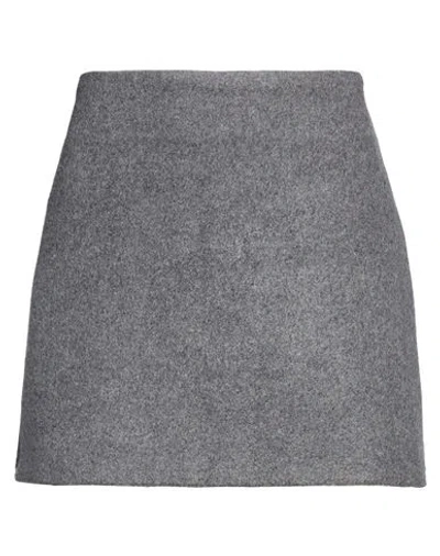 Sportmax Woman Mini Skirt Grey Size 4 Virgin Wool In Gray