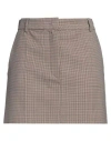 Sportmax Woman Mini Skirt Light Brown Size 8 Virgin Wool, Polyester, Elastane In Beige