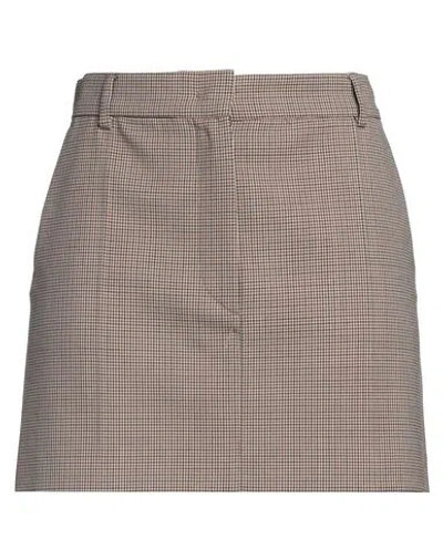 Sportmax Woman Mini Skirt Light Brown Size 8 Virgin Wool, Polyester, Elastane In Beige