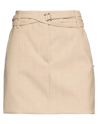 Sportmax Woman Mini Skirt Taupe Size 6 Virgin Wool In Gray