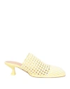 Sportmax Woman Mules & Clogs Yellow Size 8 Rubber, Soft Leather In Yellow