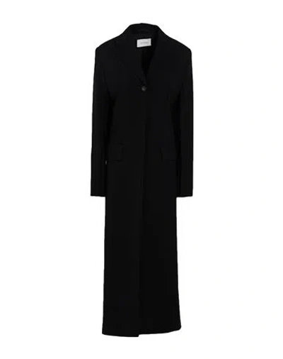 Sportmax Woman Overcoat & Trench Coat Black Size 6 Viscose, Polyamide, Elastane