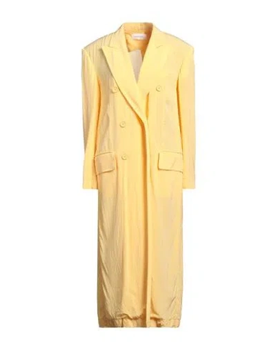 Sportmax Woman Overcoat & Trench Coat Yellow Size M Viscose
