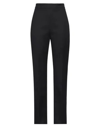 Sportmax Teoria Wool Blend High Waisted Pants In Black