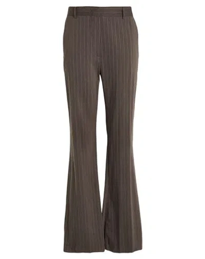 Sportmax Woman Pants Charcoal Size 8 Ramie, Viscose, Elastane, Polyester In Brown