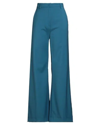 Sportmax Woman Pants Deep Teal Size 12 Virgin Wool In Blue