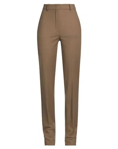 Sportmax Woman Pants Khaki Size 0 Virgin Wool, Elastane In Sand
