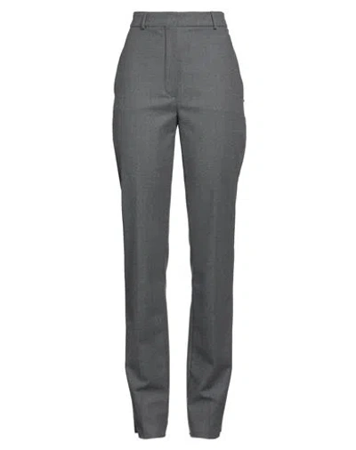 Sportmax Woman Pants Lead Size 12 Virgin Wool, Elastane In Gray