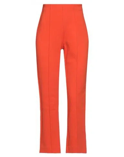 Sportmax Woman Pants Orange Size L Cotton, Polyester, Elastane